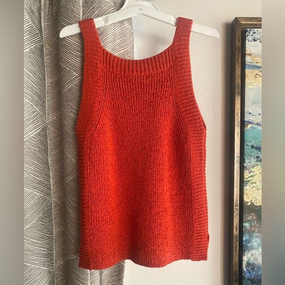 J.Crew Shirt Womens Small Orange Chunky Knit Cotton Pullover Sz Small NWT - Picture 3 of 8